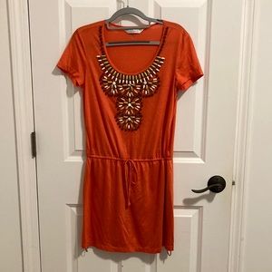 Trina Turk beaded orange summer dress, size 2